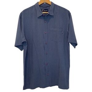 Jack O’Neill Collection Short Sleeve Button Up Shirt Blue Plaid Men’s Size Large